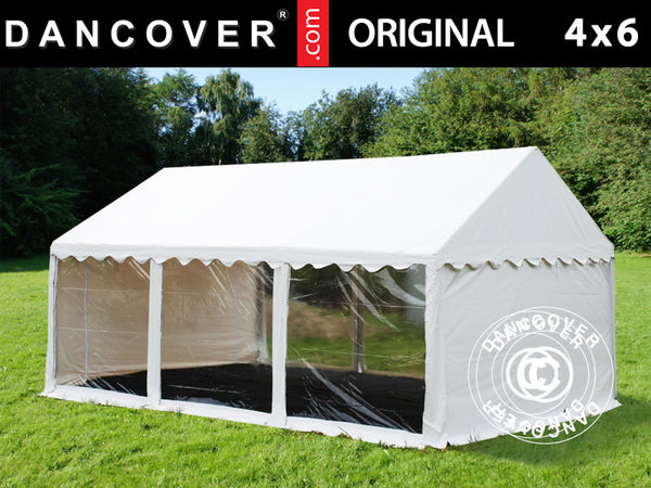 Partyzelt Original 4x6m PVC Panorama Weiß – Jetzt bestellen