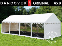 Partyzelt Original 4x8m PVC 900, Panorama, Weiß