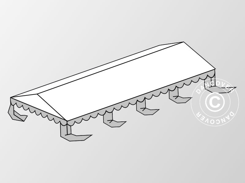 Cobertura de teto para Tenda para Festas Original 5x8m PVC, Branco/Cinza