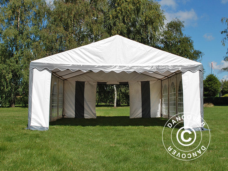 Tendone per feste Original 5x8m PVC 900, Grigio/Bianco