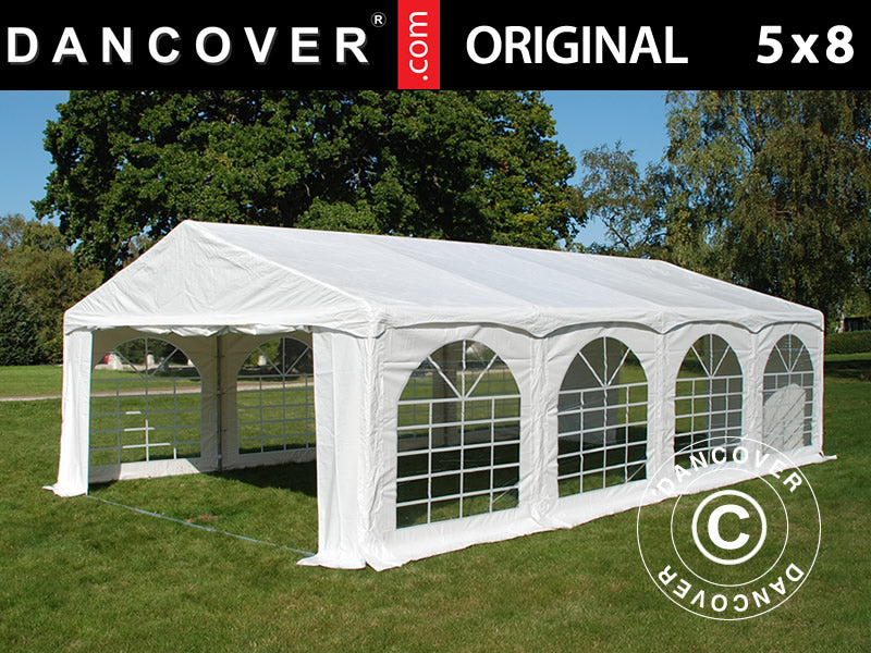 Tente de réception Original 5x8m PVC 900, "Arched", Blanc