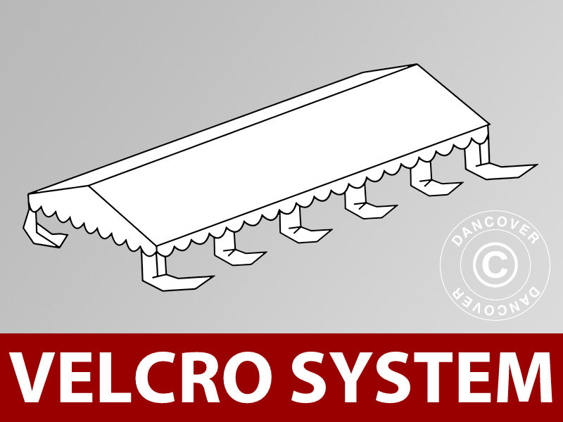 Stogo uždanga šventinei palapinei UNICO, PVC/ Poliesteris, 5x10m, Balta