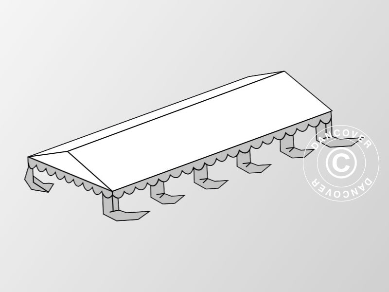 Kattopeite Juhlateltta Exclusive 6x10m PVC, Valkoinen/Harmaa