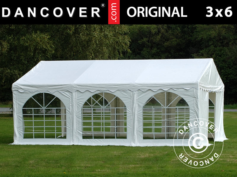 Partyzelt Original 3x6m PVC 900, Weiß