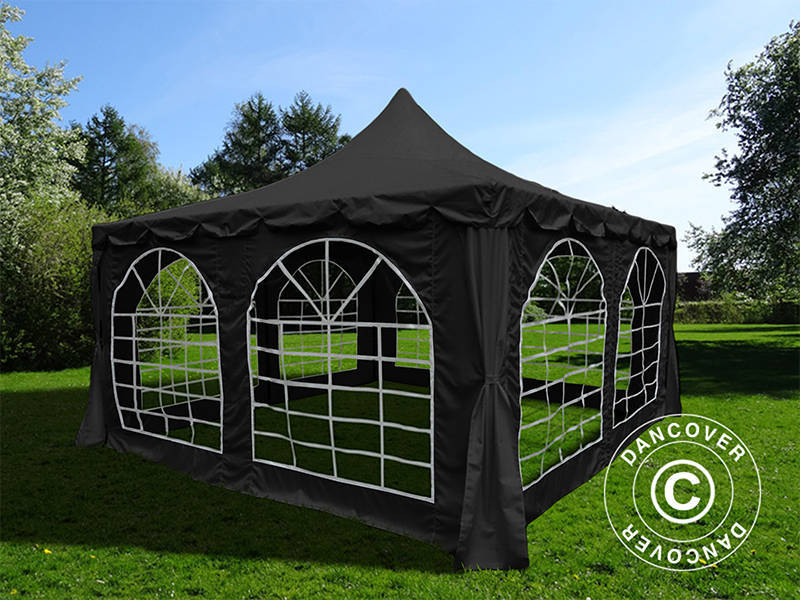 Partyzelt Pagoda 4x4m, schwarz