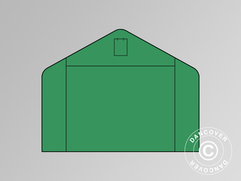 Parede da extremidade/porta para Abrigo de Armazenamento PRO XL 5x8x2,5x3,89m PVC, Verde