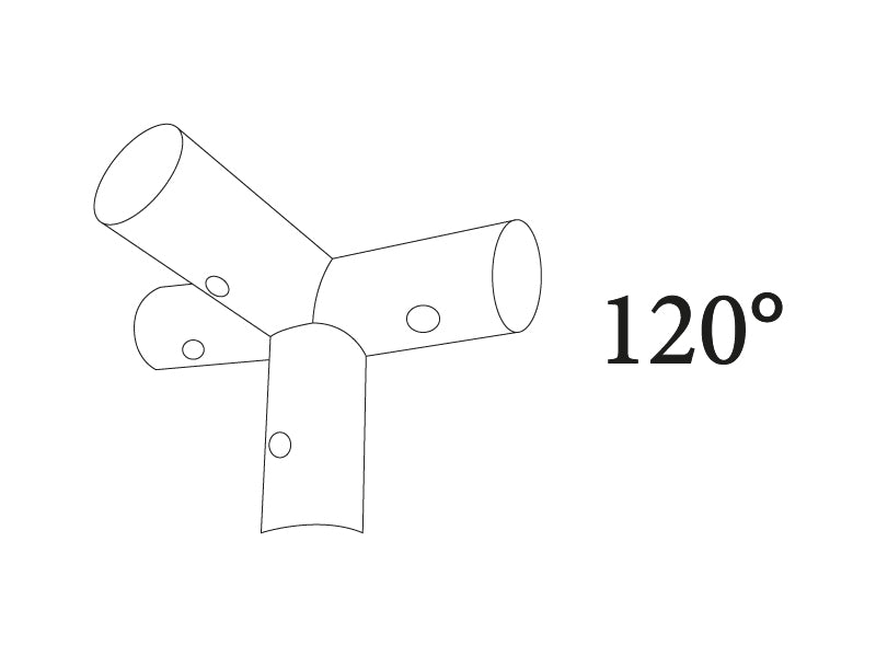 4-Wege-Verbindungsstück, Ø42mm, 120°
