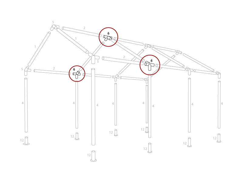 4-Wege-Verbindungsstück, Ø42mm, 120°