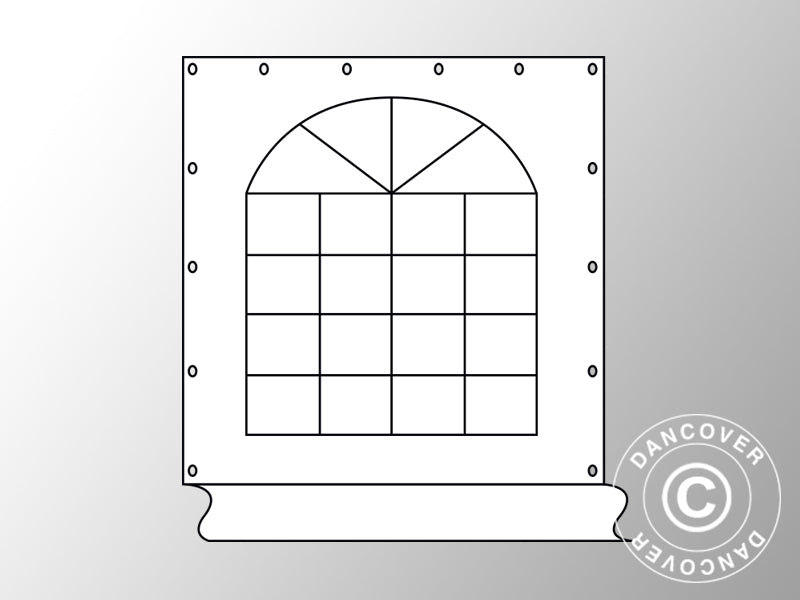 Parete laterale con finestra per Pagoda Exclusive, PVC, Bianco