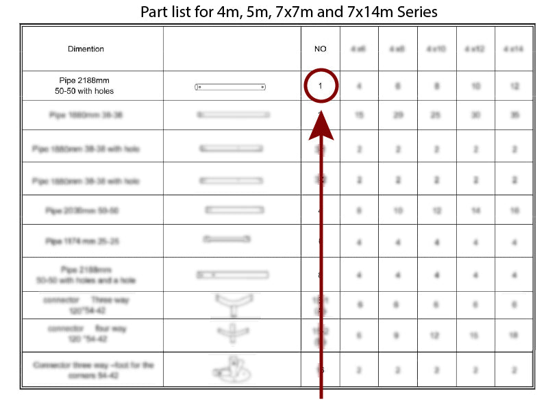 Standing leg, Ø50 mm, 2188 mm
