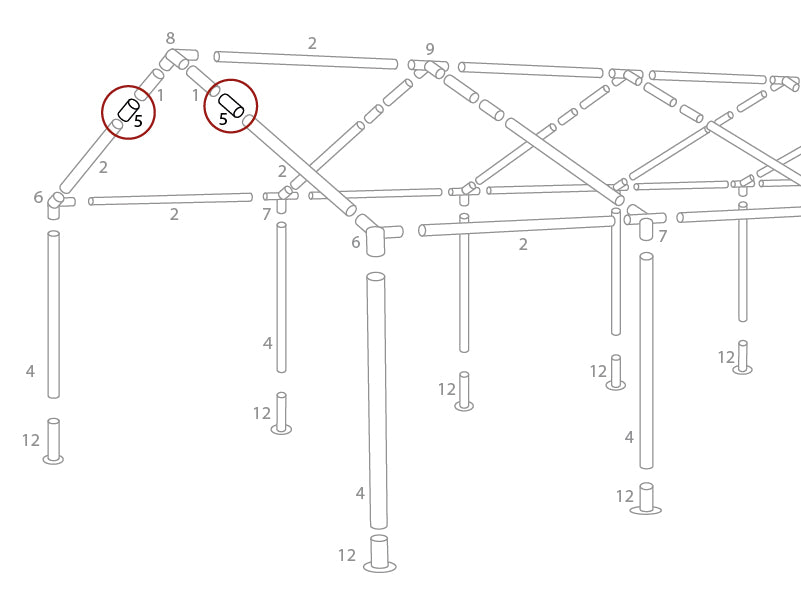 2-ways connector, Ø42 mm, 200 mm