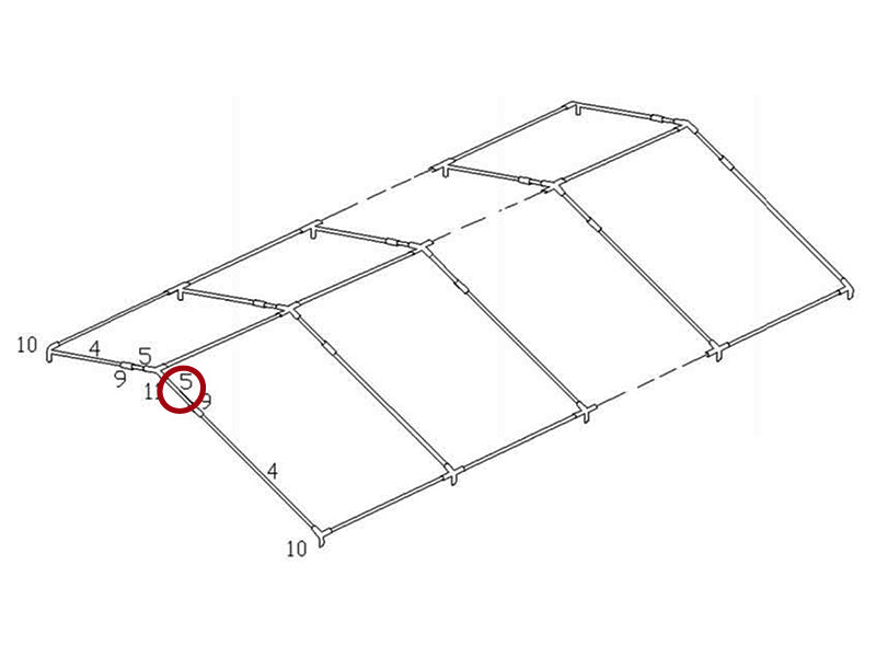 Tubo para o telhado, Ø50mm, 435mm