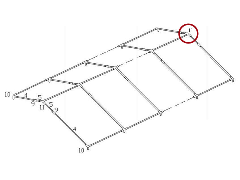 3-Wege-Verbindungsstück, Ø42+Ø54mm,140°