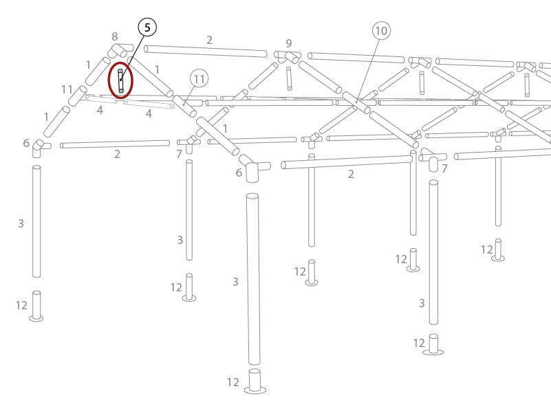 Giebelrohr vertikal, Ø25mm, 530mm
