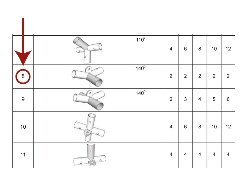 Aggancio a 3 vie, Ø42mm, 140°