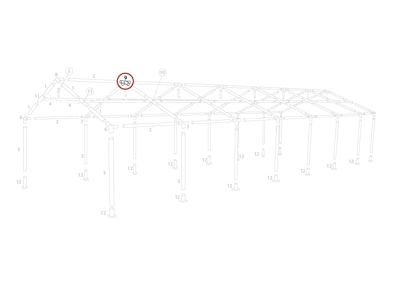 4-Wege-Verbindungsstück,  Ø42mm, 140°