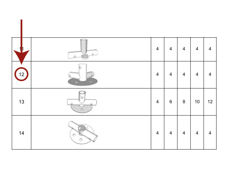 3-Wege-Verbindungsstück für Grundrahmen, Ø42mm, 90°