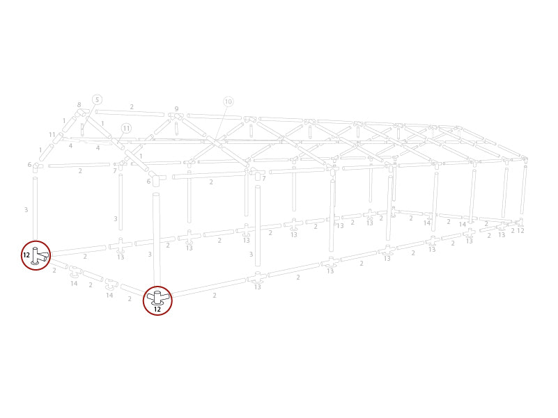 3-Wege-Verbindungsstück für Grundrahmen, Ø42mm, 90°