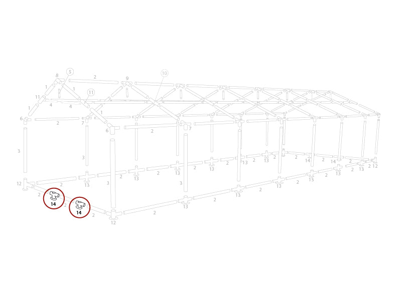 2-ways ground bar connector, Ø42 mm, 250x50 mm