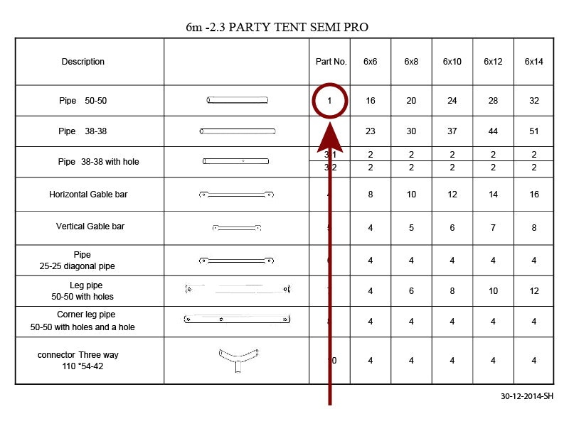 Vamzdis stogui, Ø50mm, 1455mm
