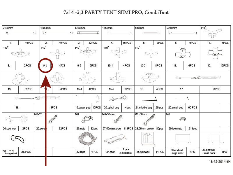 4 polių tvirtinimui, Ø42+Ø54mm 140°