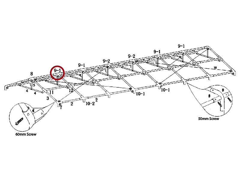4 polių tvirtinimui, Ø42+Ø54mm 140°