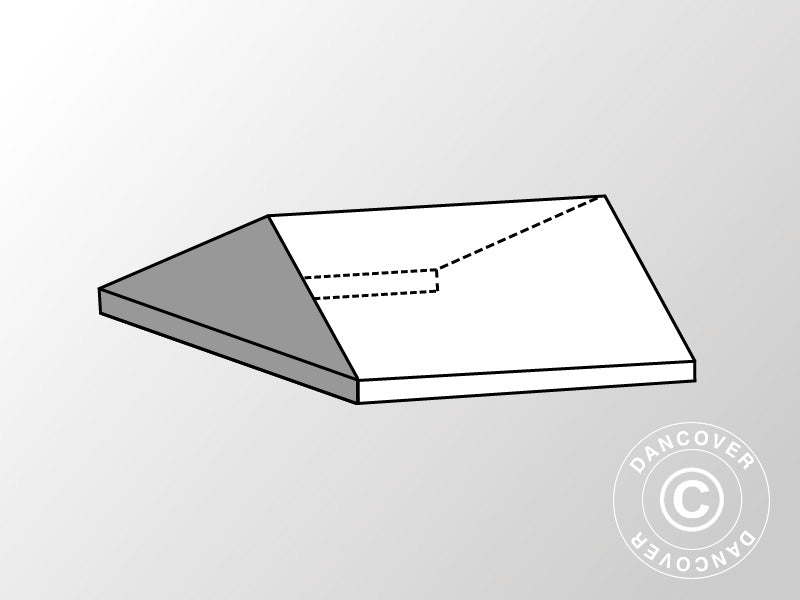 4m-Dachplanen-Endstück für Exclusive CombiTents®, 6x4m, PVC, weiß/grau