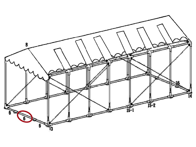 Tube for roof, Ø38 mm, 2210 mm