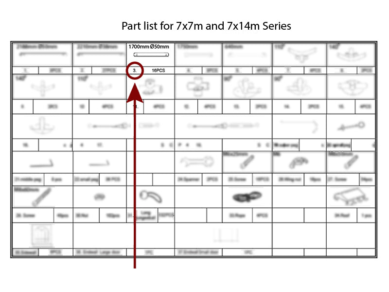Tubo per il tetto, Ø50mm, 1700mm