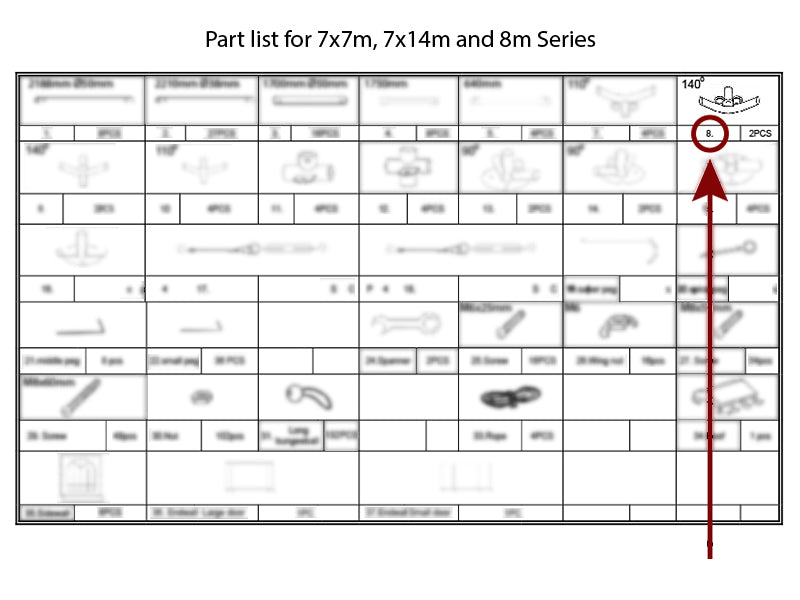 3 polių tvirtinimui, Ø42+Ø54mm,140°