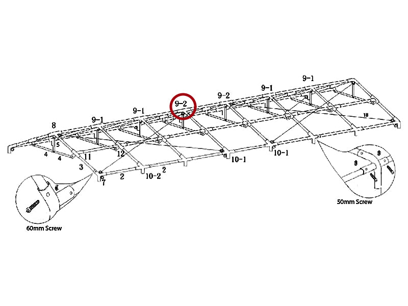 4-Wege-Verbindungsstück, Ø42+Ø54mm, 140°