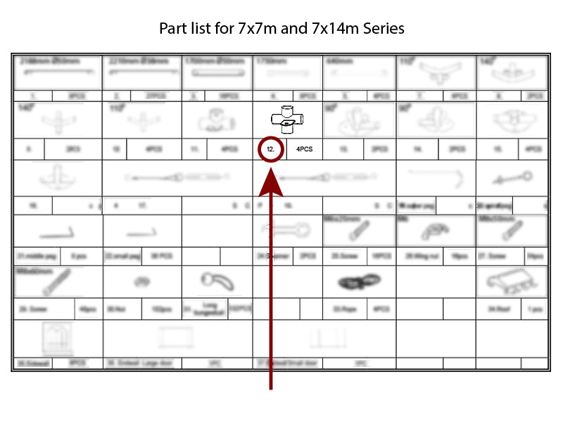 4-weg plat verbindingsstuk met flensmontage, Ø42+Ø54mm