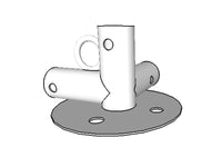 3-ways ground bar connector, Ø42+Ø54 mm, 90°