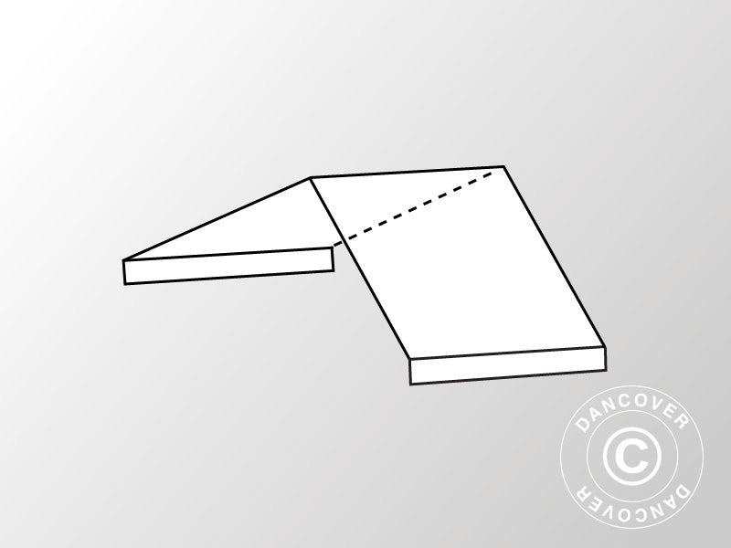 2 m roof cover middle section for Semi PRO CombiTents®, 7x2 m, PVC, White