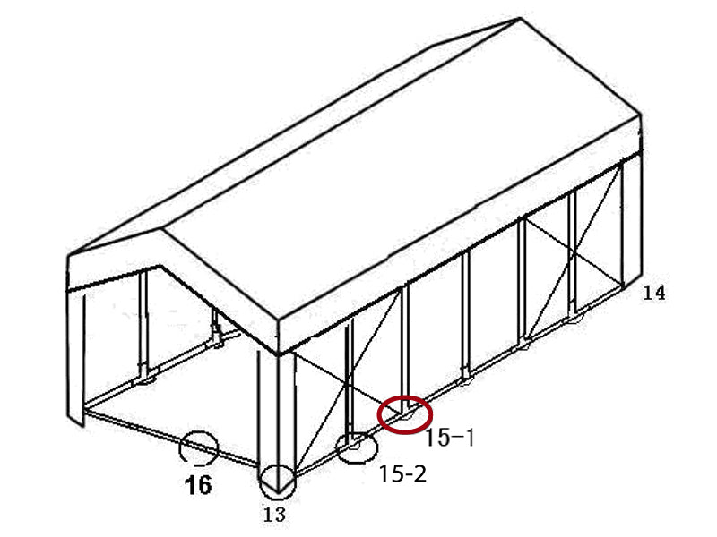 3-Wege-Verbindungsstück für Grundrahmen, Ø42+Ø54mm
