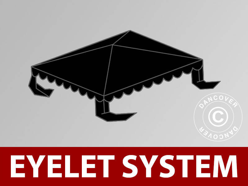 Copertura per il tetto del Tendone per Feste UNICO, PVC/Poliestere, 3x3m, Nero