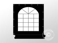 Seitenwand mit Fenster 2,5m, Polyester, Schwarz