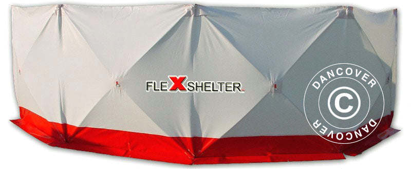 Suojaväliseinä FleXshelter PRO, 7,2x1,8m, Valkoinen/Punainen