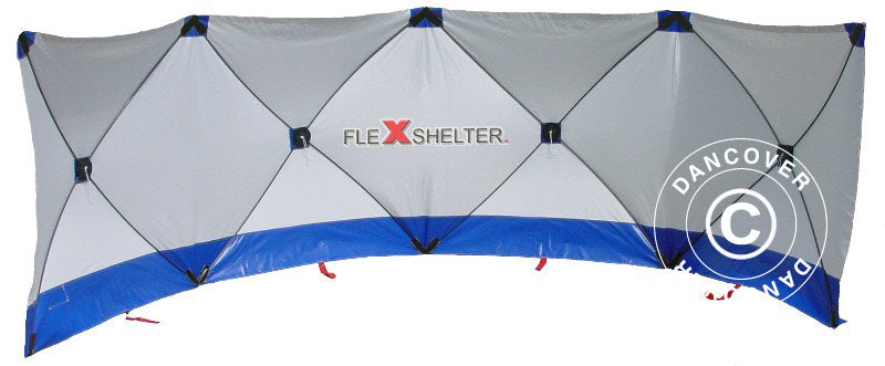 Riparo di Sicurezza FleXshelter PRO, 7,2x1,8m, Bianco/Blu