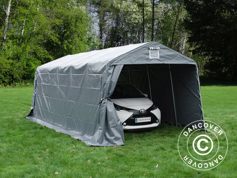 Pārvietojama Garāža PRO 3,3x6x2,4m PVC, Pelēks