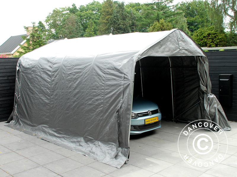 Tente Abri Garage PRO 3,6x4,8x2,68m, PE, Gris