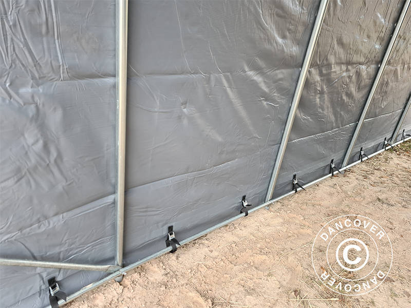 Pārvietojama Garāža PRO 3,77x7,3x3,18m PVC, Pelēks