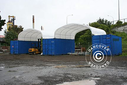 Container Shelter PVC 6x6.05x1.8 m, White