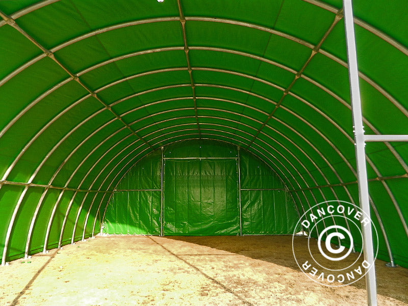 Arched Storage tent 9.15x12x4.5 m, PVC, Green