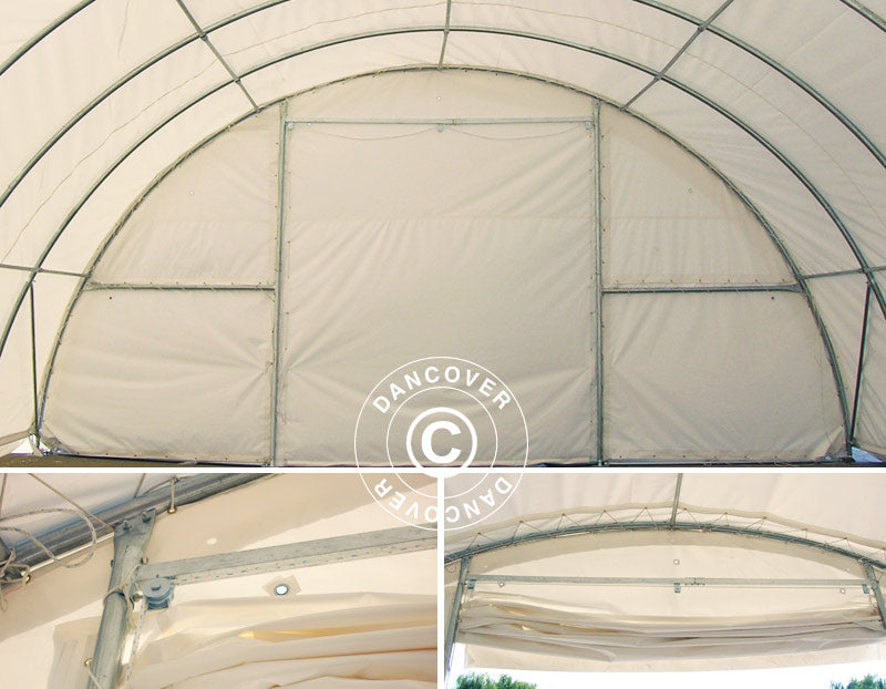 Arched Storage tent 9.15x12x4.5 m, PVC, Green