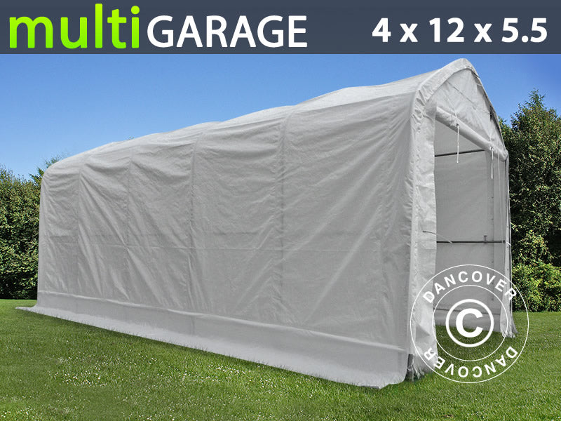 Sandėliavimo pastogė multiGarage 4x12x4,5x5,5m, Balta