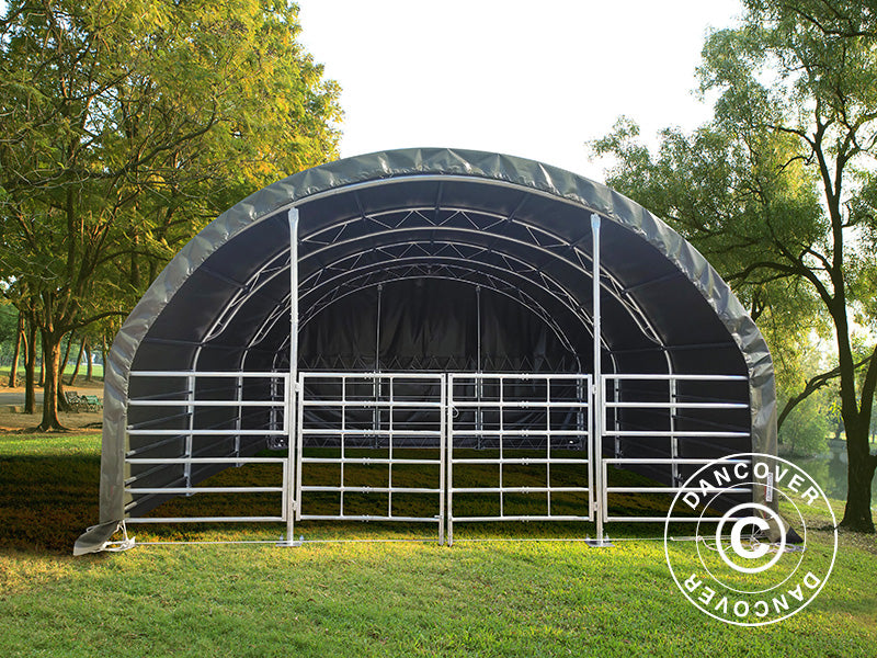 Mājlopu novietne Kopņu 6x6x3,7m, PVC, Zaļa