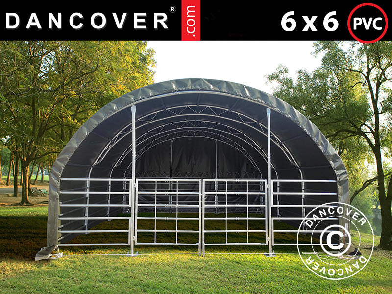 Mājlopu novietne Kopņu 6x6x3,7m, PVC, Zaļa