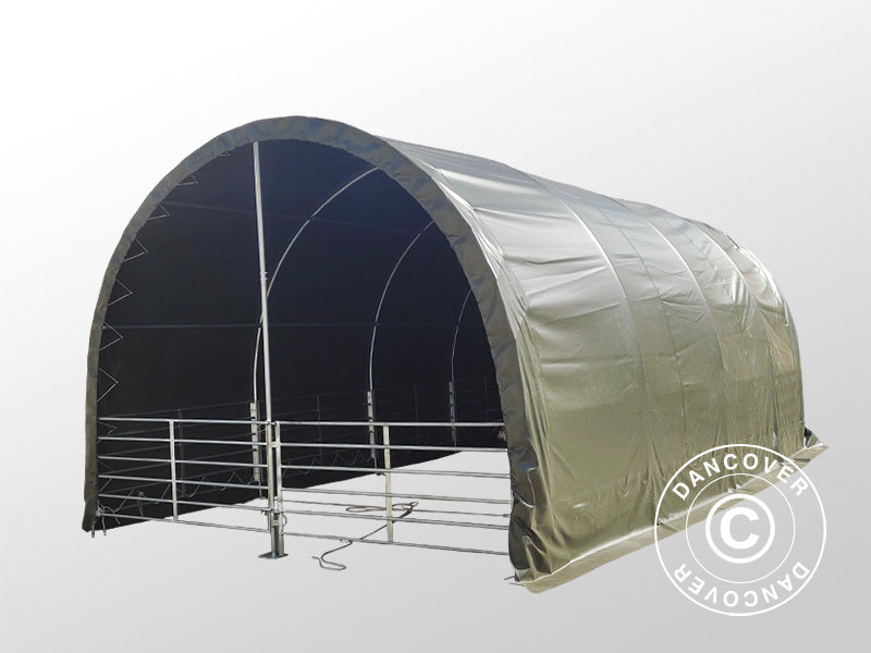 Carpa para ganado 4x8x3,15m, PVC, Verde
