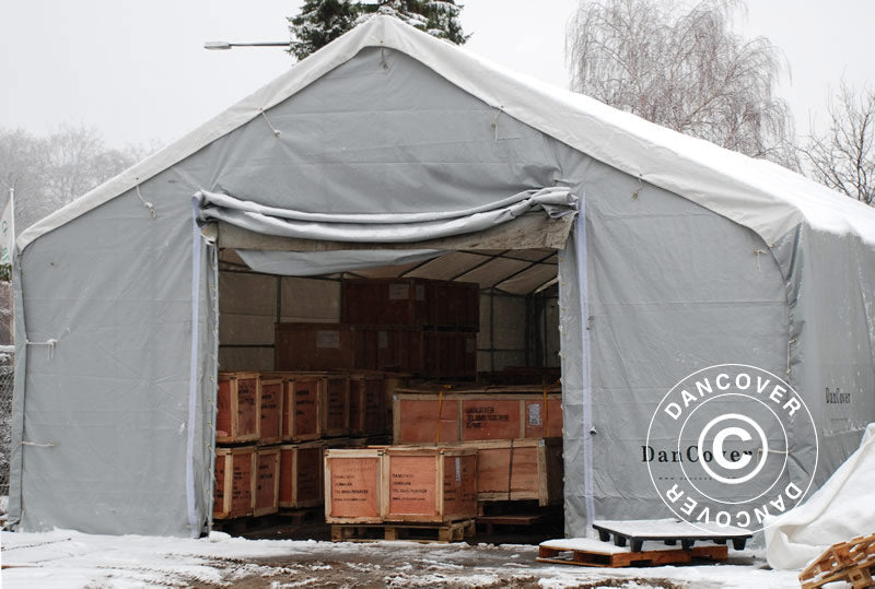 Zelthalle Titanium 8x16,2x3x5m, Weiß/Grau